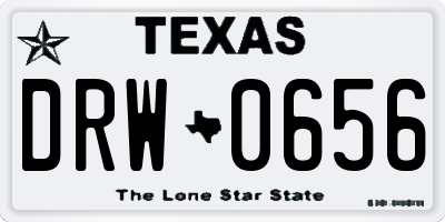 TX license plate DRW0656