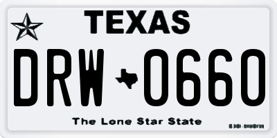 TX license plate DRW0660