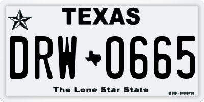 TX license plate DRW0665