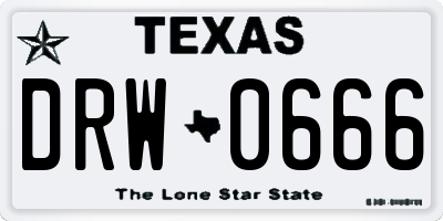 TX license plate DRW0666