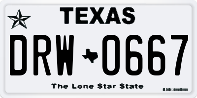 TX license plate DRW0667