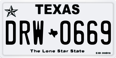 TX license plate DRW0669