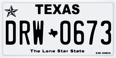 TX license plate DRW0673