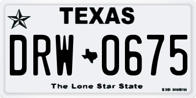 TX license plate DRW0675