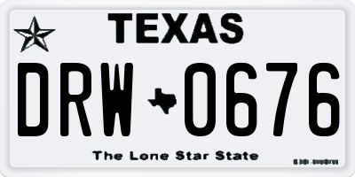 TX license plate DRW0676