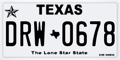 TX license plate DRW0678