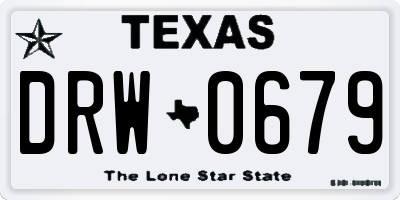 TX license plate DRW0679