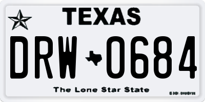 TX license plate DRW0684