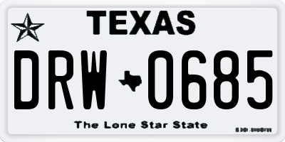 TX license plate DRW0685