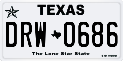 TX license plate DRW0686