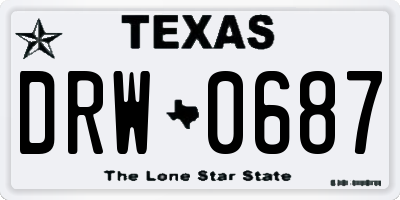 TX license plate DRW0687