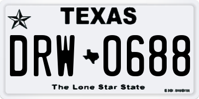 TX license plate DRW0688