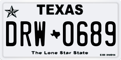 TX license plate DRW0689