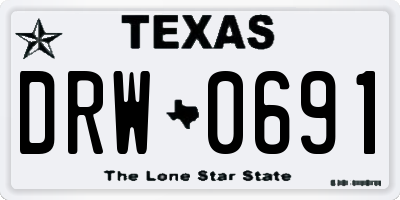 TX license plate DRW0691