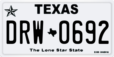 TX license plate DRW0692
