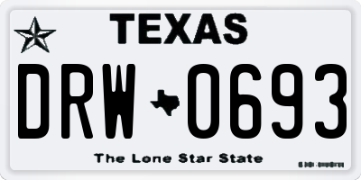 TX license plate DRW0693