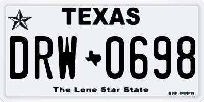 TX license plate DRW0698
