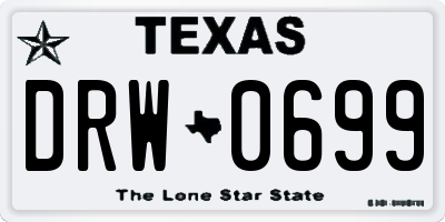 TX license plate DRW0699