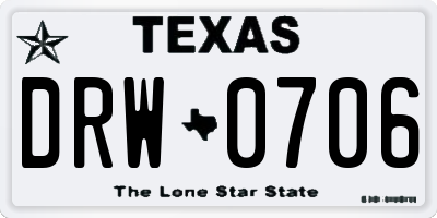 TX license plate DRW0706