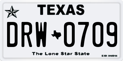 TX license plate DRW0709