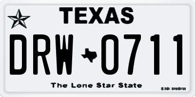 TX license plate DRW0711