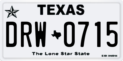 TX license plate DRW0715