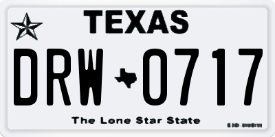 TX license plate DRW0717