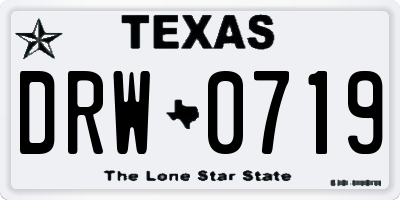 TX license plate DRW0719