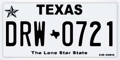 TX license plate DRW0721