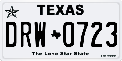 TX license plate DRW0723