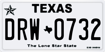 TX license plate DRW0732