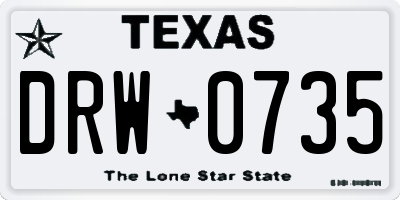 TX license plate DRW0735