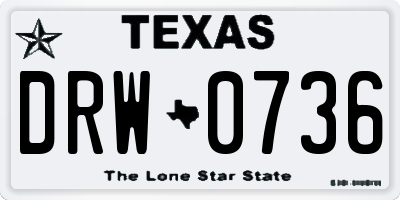 TX license plate DRW0736