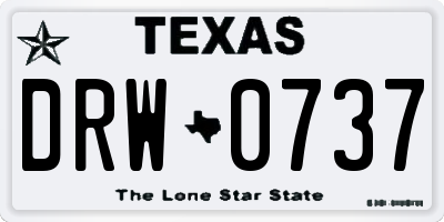 TX license plate DRW0737