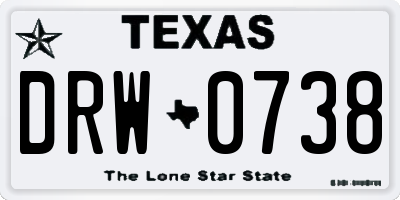 TX license plate DRW0738