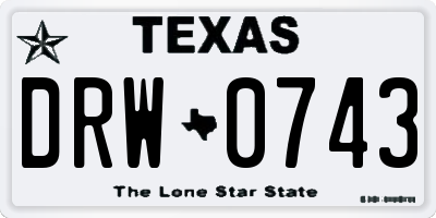 TX license plate DRW0743