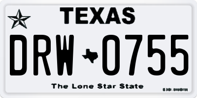 TX license plate DRW0755