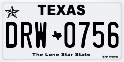 TX license plate DRW0756