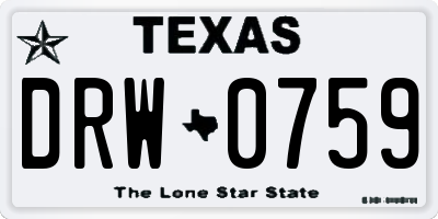 TX license plate DRW0759