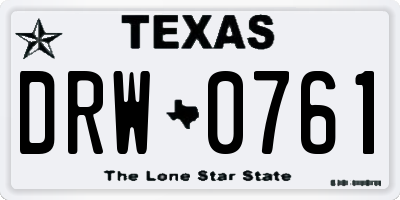 TX license plate DRW0761