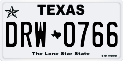 TX license plate DRW0766