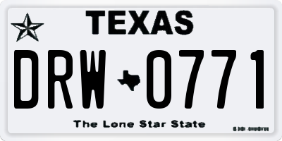 TX license plate DRW0771