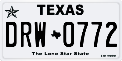 TX license plate DRW0772