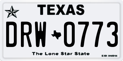 TX license plate DRW0773