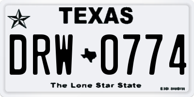 TX license plate DRW0774