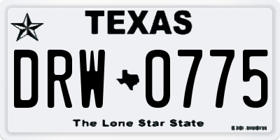 TX license plate DRW0775