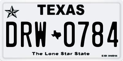 TX license plate DRW0784