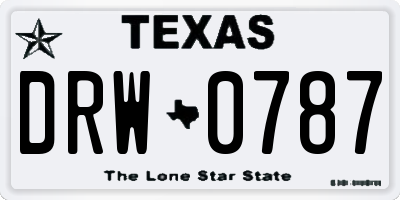 TX license plate DRW0787