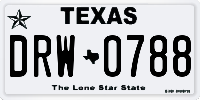 TX license plate DRW0788