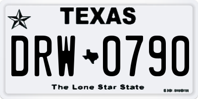 TX license plate DRW0790